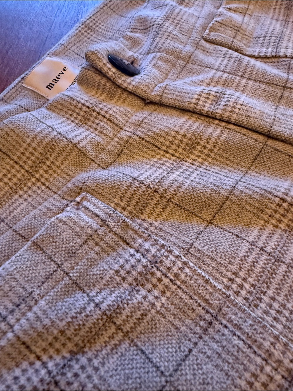 Maeve Gray Plaid Straight-Leg Pants - Picture 3 of 11